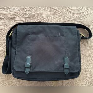Fossil Crossbody Messenger Bag Adjustable Strap Polyester Leather